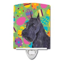 Carolines Treasures Ss4868Cnl Schnauzer Easter Eggtravaganza Ceramic Night Light Compact Ulcertified Ideal For Bedroom Bath