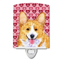 Carolines Treasures Ss4486Cnl Corgi Hearts Love And Valentines Day Portrait Ceramic Night Light Compact Ulcertified Ideal F