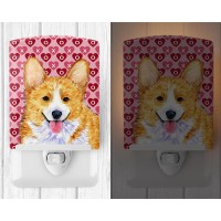 Carolines Treasures Ss4486Cnl Corgi Hearts Love And Valentines Day Portrait Ceramic Night Light Compact Ulcertified Ideal F