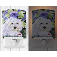 Carolines Treasures Ss8349Cnl Coton De Tulear Ceramic Night Light Compact Ulcertified Ideal For Bedroom Bathroom Nursery