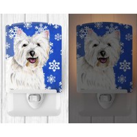 Carolines Treasures Sc9370Cnl Westie Winter Snowflakes Holiday Ceramic Night Light Compact Ulcertified Ideal For Bedroom Ba