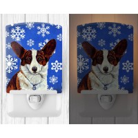 Carolines Treasures Lh9288Cnl Corgi Winter Snowflakes Holiday Ceramic Night Light Compact Ulcertified Ideal For Bedroom Bat