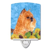 Carolines Treasures Ss4127Cnl Brussels Griffon In Summer Flowers Ceramic Night Light Compact Ulcertified Ideal For Bedroom