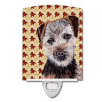 Carolines Treasures Sc9687Cnl Norfolk Terrier Puppy Fall Leaves Ceramic Night Light Compact Ulcertified Ideal For Bedroom B