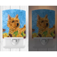 Carolines Treasures Ss4132Cnl Norwich Terrier In Summer Flowers Ceramic Night Light Compact Ulcertified Ideal For Bedroom B