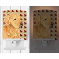 Carolines Treasures Ss4380Cnl Golden Retriever Fall Leaves Portrait Ceramic Night Light Compact Ulcertified Ideal For Bedroo