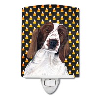 Carolines Treasures Sc9167Cnl Welsh Springer Spaniel Candy Corn Halloween Portrait Ceramic Night Light Compact Ulcertified I