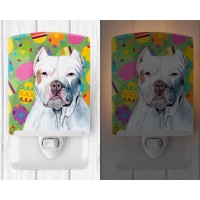 Carolines Treasures Sc9461Cnl Pit Bull Easter Eggtravaganza Ceramic Night Light Compact Ulcertified Ideal For Bedroom Bathr