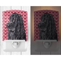 Carolines Treasures Sc9555Cnl Black Cocker Spaniel Hearts And Love Ceramic Night Light Compact Ulcertified Ideal For Bedroom