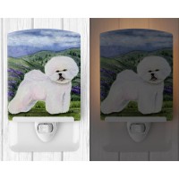 Carolines Treasures Ss8025Cnl Bichon Frise Ceramic Night Light Compact Ulcertified Ideal For Bedroom Bathroom Nursery Hal