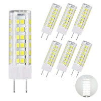 Dicuno G8 Led Bulb, Dimmable 6W Daylight White 6000K, 110V Xenon 60W Halogen Replacement, Under Cabinet Counter Light, 6Pcs, Note: Must Check Size Before Purchase (See Picture 2 & 3)