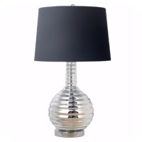 This sophisticated Table Lamp will effortlessly upscale the presence of any room Showcasing a subtle finishing and lustrous designer base this lamp is accentuated with a stylish and sleek lamp shade in black