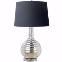 This sophisticated Table Lamp will effortlessly upscale the presence of any room Showcasing a subtle finishing and lustrous designer base this lamp is accentuated with a stylish and sleek lamp shade in black