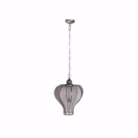 Beautifully designed Crown shaped Iron Hanging Light Fixture looks wonderful and adds up the charm to any Decor setting It has a beautiful thin net based design with a ring like chain on top providing great fit to the ceiling It features a gray color fini