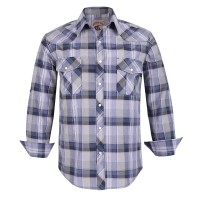 Coevals Club Mens Western Cowboy Long Sleeve Pearl Snap Casual Plaid Work Shirts (Blue Light Gray 13 Xl)