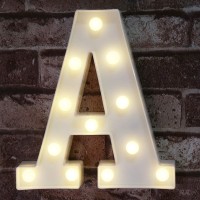 Pooqla Led Marquee Letter Lights Sign, Light Up Alphabet Letter For Home Party Wedding Decoration A