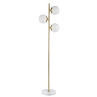 Inkivy Holloway Floor Lamp Modern Luxe Accent Furniture Dacor Lighting For Living Room Metal Twotone Uplight White Round Sh