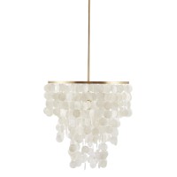 Urban Habitat Isla Modern Classic Chandeliersmetal White Shell Shade Pendant Ligthing Lamp Ceiling Dining Room Lighting Fixtur