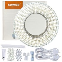 Surnie 50Ft Led Rope Lights Outdoor Waterproof, 110V Flexible Daylight White Bright Lighting Cuttable Connectable, Cool Clear Flat Strip Light 6000K For Outside Deck Patio Camping Decor, Not Tube Rope