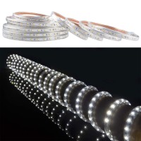 Surnie 50Ft Led Rope Lights Outdoor Waterproof, 110V Flexible Daylight White Bright Lighting Cuttable Connectable, Cool Clear Flat Strip Light 6000K For Outside Deck Patio Camping Decor, Not Tube Rope