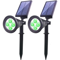 Clordeal Green Solar Spotlight 2 In 1 Solar Powered Led Landscape Lights Outdoor Waterproof 4 Led Solar Tree Uplight Garden De