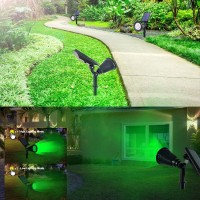 Clordeal Green Solar Spotlight 2 In 1 Solar Powered Led Landscape Lights Outdoor Waterproof 4 Led Solar Tree Uplight Garden De