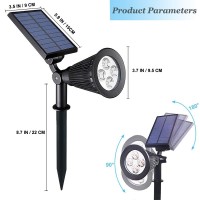 Clordeal Green Solar Spotlight 2 In 1 Solar Powered Led Landscape Lights Outdoor Waterproof 4 Led Solar Tree Uplight Garden De