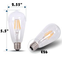 Dc 12V Light Bulb St64 2700K 4 Watt Warm White Led Edison Filament E26 Screw Base Lamp Dc Low Voltage Rv Marine Boat Solar Theatrical Production Stage Prop Retro Landscape Industrial Lighting 12Volt