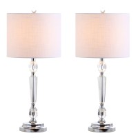 Jonathan Y Jyl2047Aset2 Set Of 2 Table Lamps Victoria 27 Crystal Led Table Lamp Modern Contemporary Bedside Desk Nightstand La