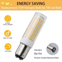 Xrzt Ba15D Led Bulbs 120V, T3/T4 Led Bulb, 7W Led Equivalent 75W Halogen Bulbs, Dimmable Warm White 3000K Double Contact Bayonet Base For Sewing Machine Lamp, Pack Of 4