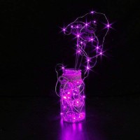 Cylapex 6 Pack Purple Fairy Lights Battery Operated String Lights Firefly Lights Micro Led Starry String Lights On 3.3Ft/1M Silvery Copper Wire For Diy Christmas Decoration Halloween Wedding Party