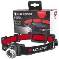 Ledlenser 500853 H8R Rechargeable Headlamp, Black/Red