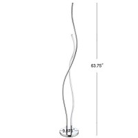 Jonathan Y Jyl7008A Cairo 6375 Led Integrated Floor Lamp, Modern, Contemporary, Office, Living Room, Family Room, Dining Room, Bedroom, Guest Room, Hallway, Foyer, Chrome