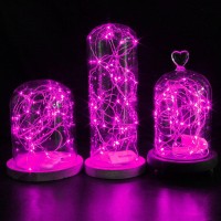 Cylapex 6 Pack Pink Fairy String Lights Battery Operated Fairy Lights Firefly Lights Micro Led Starry String Lights On 3.3Ft/1M Silvery Copper Wire For Diy Christmas Decoration Costume Wedding Party