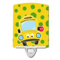 Carolines Treasures Bb9026Cnl Back To School Bus 2 Ceramic Night Light Compact Ulcertified Ideal For Bedroom Bathroom Nur