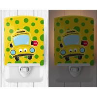 Carolines Treasures Bb9026Cnl Back To School Bus 2 Ceramic Night Light Compact Ulcertified Ideal For Bedroom Bathroom Nur