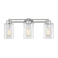 Design Classics Lighting Seeded Glass Bathroom Light Chrome 3 Lt