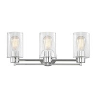 Design Classics Lighting Seeded Glass Bathroom Light Chrome 3 Lt