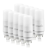 Silverlite [Plug&Play] 7W(18W Cfl Equivalent) Led Stick Pl Bulb Gx23-2 Pin Base, 750Lm, Daylight(4000K), Driven By 120-277V And Cfl Ballast, Ul Classified, 10 Pack