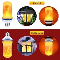 Cppslee Led Flame Light Bulbs, 4 Modes Fire E26 Base Bulb, Halloween Decorations Outdoor Indoor Home, Lights Bulbs (Yellow, 2 Pack)