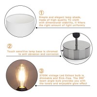 Touch Control Table Lamp Bedside Minimalist Desk Lamp Modern Accent Lamp Dimmable Touch Light With Cylinder Lamp Shade Night Light Nightstand Lamp For Bedroom Living Room Kitchen Led Bulb Included