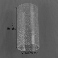 Eumyviv Cylinder Clear Bubble Glass Lamp Shade (Bubble Cylinder With Open Both Ends)