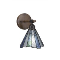 Blacksmith 1 Light Wall Sconce With 7 Sea Ice Art Glass