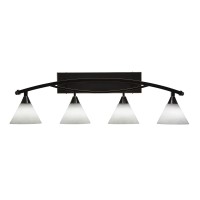 Bow 4 Light Bath Bar Shown In Black Copper Finish With 7 White Muslin Glass