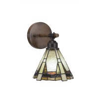 Blacksmith 1 Light Wall Sconce With 7 Zion Art Glass