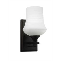 Uptowne 1 Light Wall Sconce Shown In Dark Granite Finish With 5.5 Zilo White Linen Glass