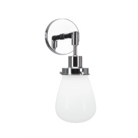 Meridian 1 Light Wall Sconce Shown In Chrome Finish With 5 White Glass