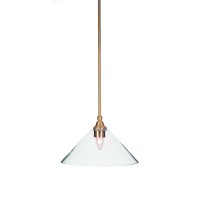 Stem Mini Pendant With Hang Straight Swivel Shown In New Age Brass Finish With 12 Clear Bubble Glass