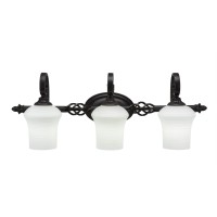 Elegante 3 Light Bath Bar Shown In Dark Granite Finish With 5.5 Zilo White Linen Glass