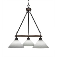 Blacksmith 3 Light Chandelier With 10 White Muslin Glass